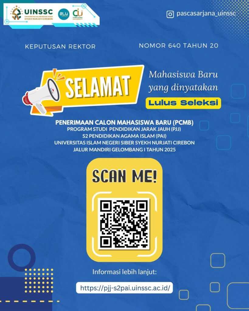 SELAMAT! Kepada seluruh Mahasiswa Baru yang dinyatakan LULUS Seleksi Penerimaan Calon Mahasiswa Baru (PCMB)